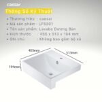 Chậu rửa mặt lavabo CAESAR LF5301 dương vành - Ảnh 7