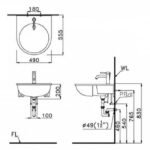 Chậu rửa mặt lavabo CAESAR LF5302 dương vành - Ảnh 9