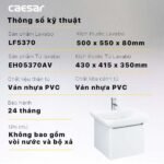 Bộ tủ lavabo CAESAR LF5370 + EH05370AV treo tường - Ảnh 7