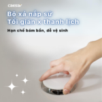Chậu rửa mặt lavabo CAESAR LF5372 dương vành (bao gồm ống xả và nắp sứ) - Ảnh 7
