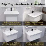 Chậu rửa mặt lavabo CAESAR LF5374 dương vành (bao gồm ống xả và nắp sứ) - Ảnh 8