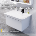 Chậu rửa mặt lavabo CAESAR LF5374 dương vành (bao gồm ống xả và nắp sứ) - Ảnh 3