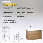 Tủ lavabo CAESAR EH05382DWV treo tường - Ảnh 5