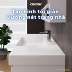 Chậu rửa mặt lavabo CAESAR LF5386 đặt bàn (bao gồm ống xả và nắp sứ) - Ảnh 3