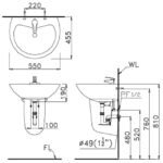 Chân treo lavabo CAESAR P2441 - Ảnh 4