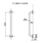 Thanh tay vịn TOTO T113B6/ T110D3R (x2) - Ảnh 6