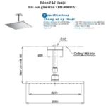 Bát sen gắn tường TOTO TBW08003A dòng G vuông 300mm - Ảnh 8