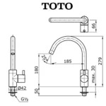 Vòi chén TOTO TX606KES lạnh - Ảnh 7