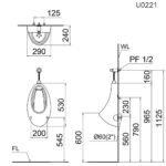 Bồn tiểu nam CAESAR U0221 treo tường, thoát ngang - Ảnh 8