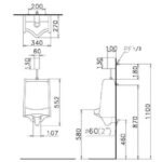 Bồn tiểu nam CAESAR U0230 treo tường, thoát ngang - Ảnh 8