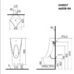 Bồn tiểu nam CAESAR U0237 treo tường, cấp nước sau, thoát ngang - Ảnh 7