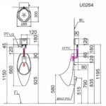 Bồn tiểu nam CAESAR U0264 treo tường, thoát ngang - Ảnh 7