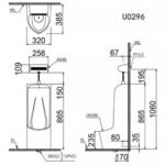 Bồn tiểu nam CAESAR U0296 đặt sàn, kèm van xả cảm ứng A640, thoát sàn - Ảnh 5