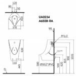 Bồn tiểu nam CAESAR U0234 treo tường, cấp nước sau, thoát ngang - Ảnh 5