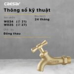 Vòi lavabo CAESAR W035 lạnh, gắn tường - Ảnh 4