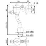 Van xả tiểu AMERICAN STADARD WF-9802 (WF9802) nút nhấn - Ảnh 7