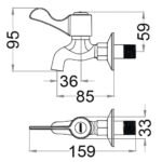 Vòi lavabo CAESAR WP027C lạnh, gắn tường - Ảnh 7