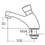 Vòi lavabo American Standard A-2400N (A2400N) lạnh bán tự động, cao 6 cm - Ảnh 2