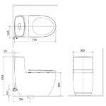 Bồn cầu INAX AC-1052+CW-H17VN/ BW1 (AC1052) 1 khối nắp điện tử CW-H17VN - Ảnh 2