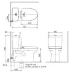 Bồn cầu INAX C-504A+CW-S32VN-1/ BW1 (C504A) 2 khối nắp rửa cơ S32VN - Ảnh 2