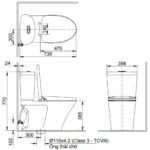 Bồn cầu INAX AC-700A+CW-H18VN (AC700A) 2 khối nắp điện tử CW-H18VN - Ảnh 2