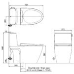 Bồn cầu INAX AC-912+CW-S32VN/ BW1 (AC912VN) 1 khối nắp rửa cơ S32VN, xả gạt - Ảnh 2
