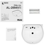 Chậu rửa mặt lavabo INAX AL-2094VEC/ BW1 (AL2094VEC) âm bàn, 3 lỗ - Ảnh 2