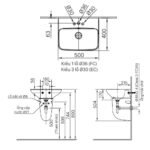 Chậu rửa mặt lavabo INAX AL-289VEC/ BW1 (AL289VEC) treo tường 3 lỗ - Ảnh 2