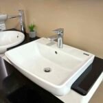 Chậu rửa mặt lavabo INAX AL-345VEC/ BW1 (AL345VEC) bán âm, 3 lỗ - Ảnh 4