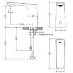 Vòi lavabo INAX AMV-91K (AMV91K) nóng lạnh, cảm ứng dùng điện 220V - Ảnh 4