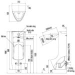Bồn tiểu nam INAX ASU-500V/ BW1 (ASU-500V) treo tường, xả cảm ứng dùng pin AA - Ảnh 5