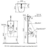Bồn tiểu nam INAX AU-468IR/ BW1 treo tường, xả cảm ứng pin, đường cấp âm - Ảnh 2