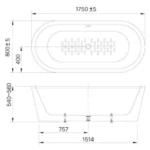 Bồn tắm INAX BF-1757V/ BW1 (BF1757) đặt sàn - Ảnh 2