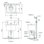 Chậu đa năng TOTO SK322/ SK322F#W treo tường - Ảnh 2