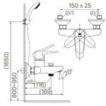 Vòi sen tắm INAX BFV-113S (BFV113S) nóng lạnh, tay sen 5 chế độ - Ảnh 2