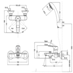 Vòi sen tắm INAX BFV-1403S-3C (BFV1403S3C) nóng lạnh, tay sen 5 chế độ - Ảnh 3