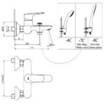 Vòi sen tắm INAX BFV-1403S-4C (BFV1403S4C) nóng lạnh, tay sen 4C - Ảnh 2