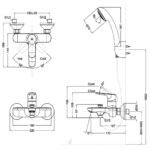 Vòi sen tắm INAX BFV-1403S-8C (BFV1403S8C) nóng lạnh, tay sen 8C tăng áp - Ảnh 2