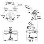 Vòi sen tắm INAX BFV-2003S (BFV2003S) nóng lạnh, tay sen 1 chế độ - Ảnh 2