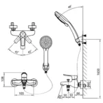 Vòi sen tắm INAX BFV-213S-3C (BFV213S3C) nóng lạnh, tay sen 3C massage 5 chế độ - Ảnh 2