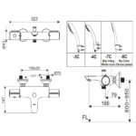 Vòi sen tắm INAX BFV-3413T-7C (BFV3413T7C) nhiệt độ, tay sen 7C tăng áp - Ảnh 3