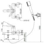 Vòi sen tắm INAX BFV-4000S (BFV4000S) nóng lạnh, tay sen cổ điển 1 chế độ - Ảnh 2