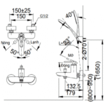 Vòi sen tắm INAX BFV-4103S (BFV4103S) nóng lạnh, tay sen massage 1 chế độ - Ảnh 2