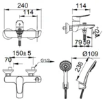 Vòi sen tắm INAX BFV-503S (BFV503S) nóng lạnh, tay sen massage 2 chế độ - Ảnh 2