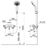 Vòi sen tắm INAX BFV-5103T-3C (BFV5103T3C) nhiệt độ, tay sen 3C massage 5 chế độ - Ảnh 2