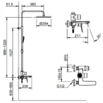 Sen cây INAX BFV-515S (BFV515S) nóng lạnh, tay sen 5C, 1 chế độ - Ảnh 6