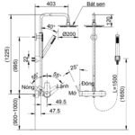 Sen Cây INAX BFV-70S (BFV70S) nóng lạnh, tay sen dáng trụ 1 chế độ - Ảnh 5