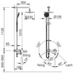 Sen cây INAX BFV-915S (BFV915S) nóng lạnh, tay sen dáng tròn - Ảnh 6
