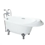 Bồn tắm TOTO PPY1610HPTE#S/ TVBF412 đặt sàn ngọc trai, có tay vịn, kèm ống thải TVBF412