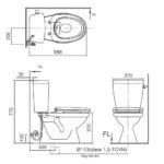 Bồn cầu INAX C-117A+CW-S15VN/ BW (C117VAN) 2 khối nắp rửa cơ S15VN (xả gạt) - Ảnh 2